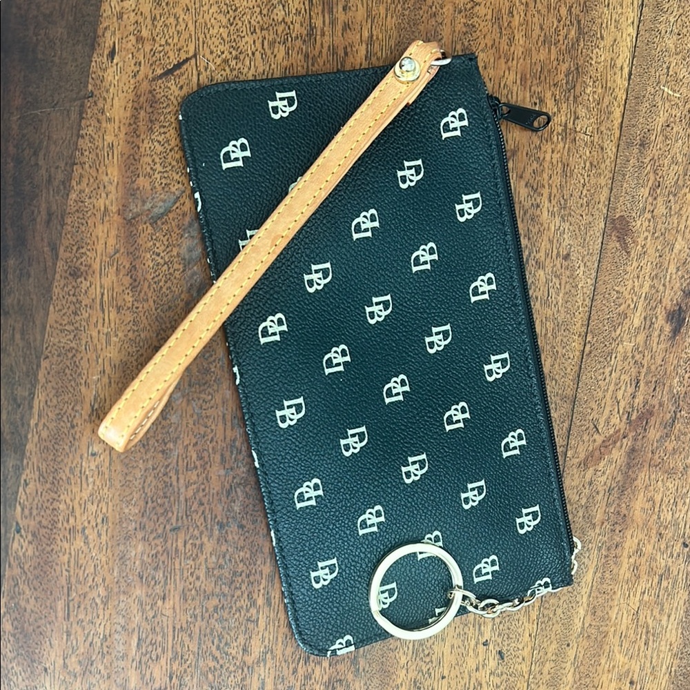 Dooney & Bourke Black and Tan Wristlet